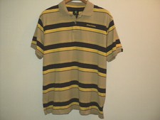 John Deere Polo Shirt Men's Size Large Brown, Tan, Yellow Short Sleeves