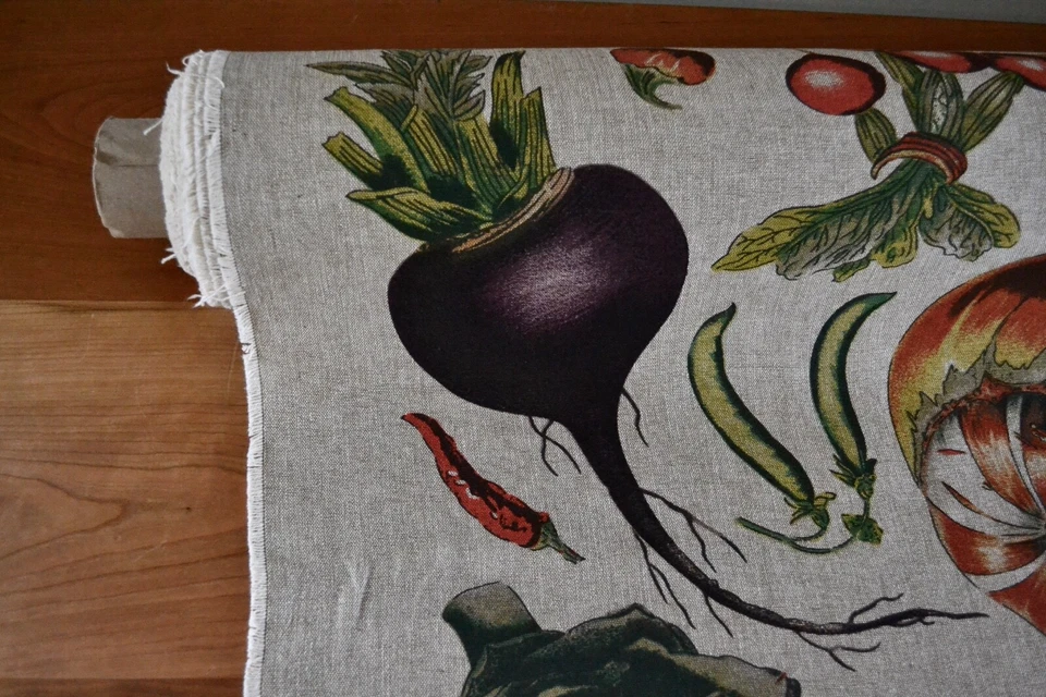 Tela de lino con patrón de frutas por diseño Legacy/Kelly O'Neal - 15 yardas Foto 4 de 4