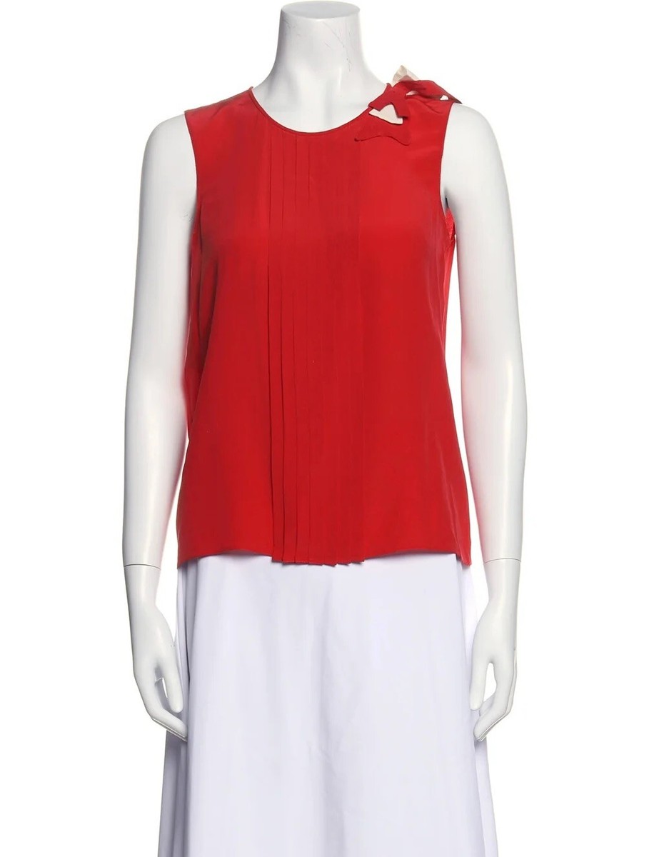 トップス PRADA Red Silk Stretch Shirt Red Cotton T-shirt | PRADA