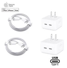 ✅ Genuine Apple 35W Dual USB-C Port Adapter A2571 iPhone 15 / 16 +Charging Cable