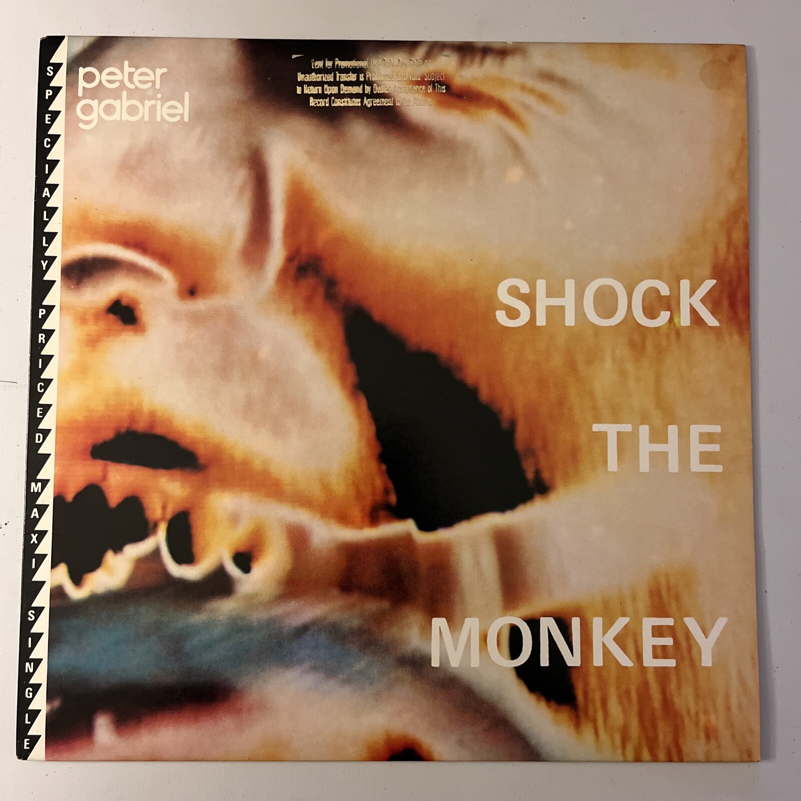 PETER GABRIEL GENESIS SHOCK THE MONKEY 1982 12 INCH VINYL CANADA PROMO COPY