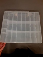 Clear Plastic Storage Bin with Many Compartments OPEN BOX