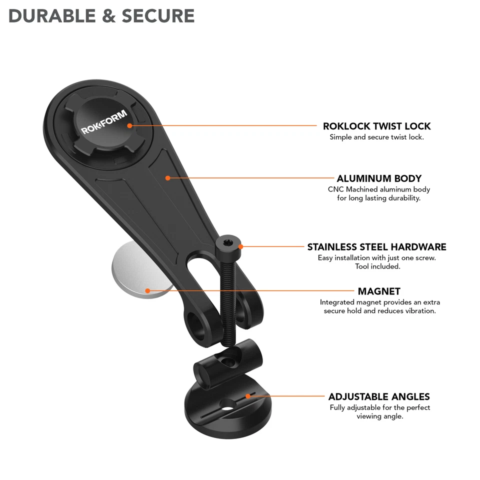 Rokform V4 Pro Series Stem Bike Phone Mount - Military-Grade Highly Adjustable - Image 3 of 4