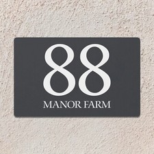 Custom House Sign Floating Modern Door Numbers Plaque Street Name Plate UK