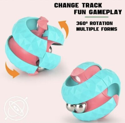 4 x rotierende Perlen Orbit Ball Labyrinth zappeln Hand Spinner sensorisches Spielzeug Stressabbau