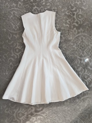 Theory Women’s White Sleeveless Dress A Line Zip Front Knee Length - Picture 11 of 12