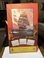 Vintage 1940 Advertising Calendar Lithographic Poll-Parrot Shoes RARE Complete