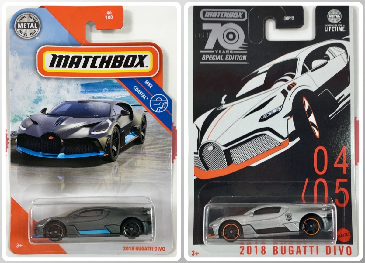 MATCHBOX 2018 BUGATTI DIVO 1ST REL. & 2023 70th Anniversary Silver