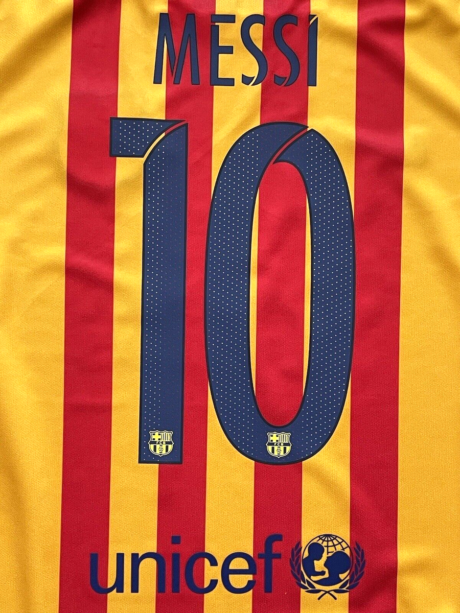 2015/16 Barcelona Away Jersey #10 Messi Large Nike Soccer La Liga 2015/16 Barcelona Away Jersey #10 Messi Large Nike Soccer La Liga