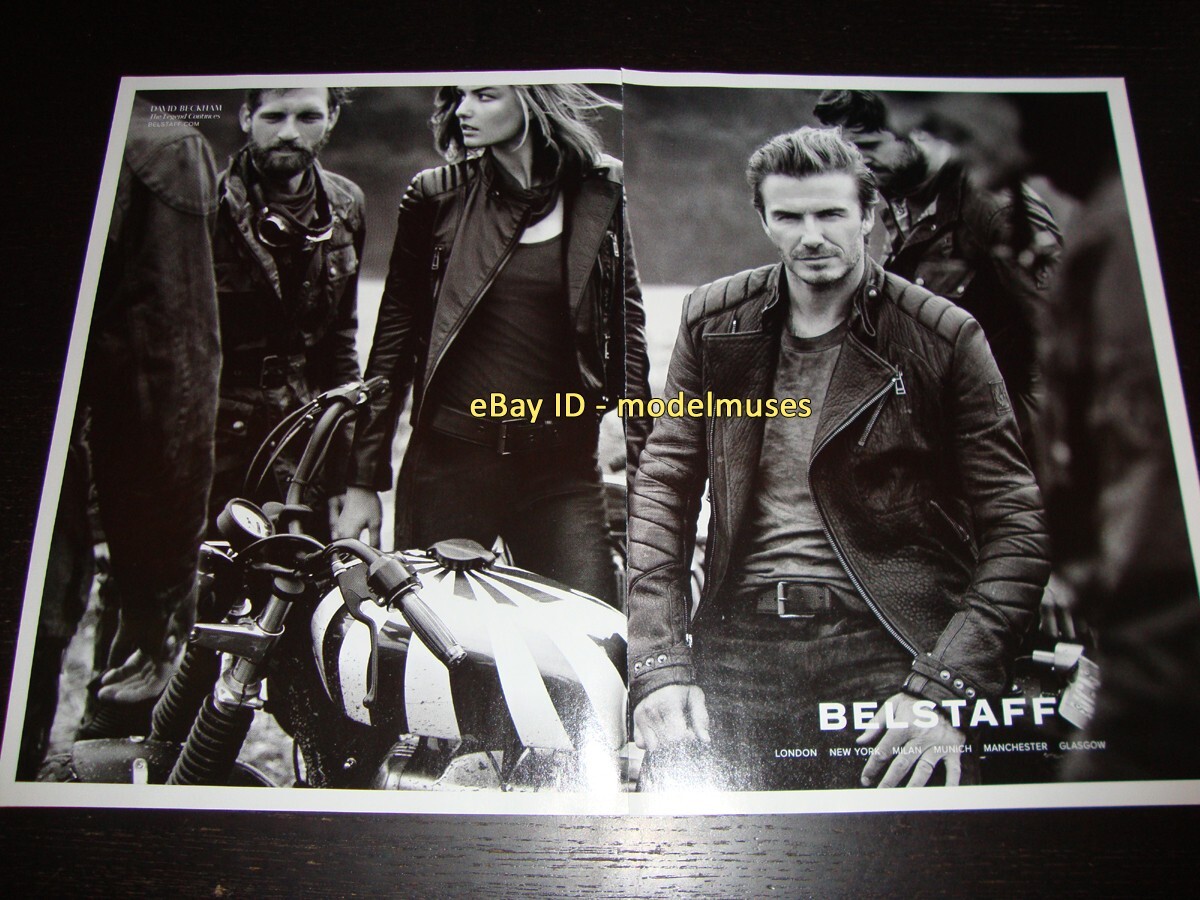 BELSTAFF 4-Page PRINT AD Fall 2014 DAVID BECKHAM Andreea Diaconu