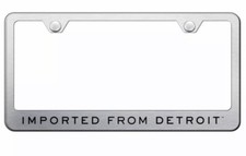 Imported From Detroit Brushed Chrome Stainless Steel License Plate Frame