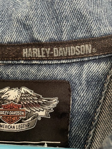 Giacca Jean Vintage Harley Davidson Moto Denim Blu Cotone Uomo Medium - Foto 4 di 7