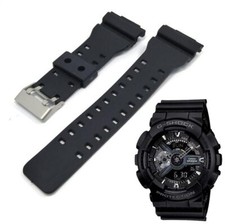 Black Resin Rubber Replacement Band Strap Fits Casio G-Shock Watch GA110 GA-110