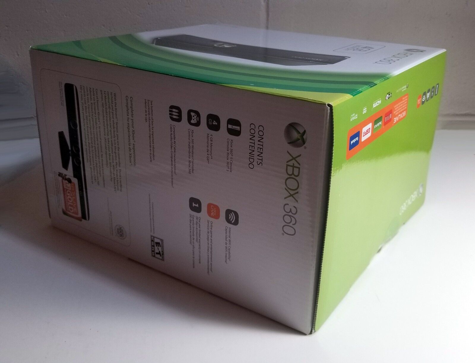 Restored Microsoft Xbox 360 E Slim 4GB Console with Kinect Sensor