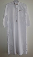 Islamic Thobe Clothing Arab Dishdasha Boys White Long Sleeve Muslim Gown Robe