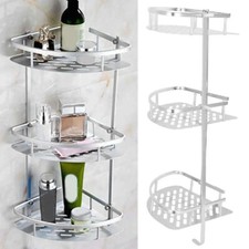 NON RUST BATHROOM CORNER SHELF RACK STORAGE 3 TIER HANGING SHOWER ORGANISER