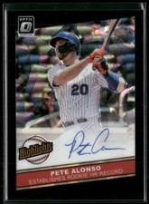 2020 Donruss Optic Highlights Auto Cracked Ice Black Prizm /20 - Pete Alonso