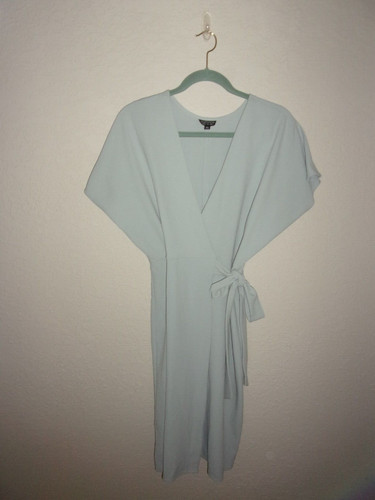 Top Shop Blue - Gray Wrap Dress Sz 4