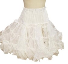VINTAGE GRAND SWEEP SQUARE DANCE CRINOLINE 2 LAYERS GLISTENING SNOW WHITE