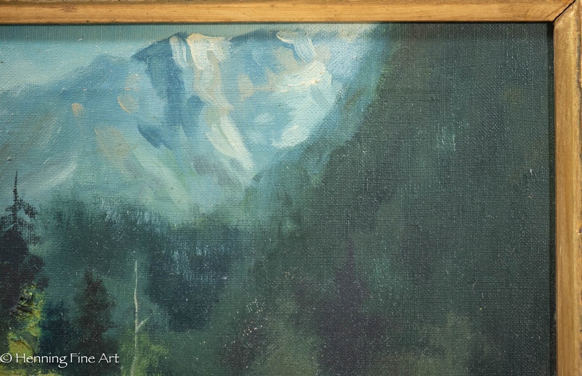 Beautiful Vintage K. Yoshii Painting of Japanese Mountain