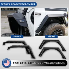 Front Rear Fender Flares For 2018-2025 Jeep Wrangler JL JLU Textured Steel 4pcs