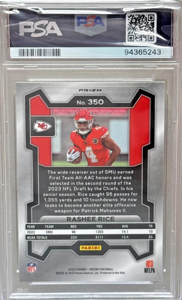 2023 Panini Prizm Rashee Rice Silver Prizm Rookie PSA 10* - Image 2 of 2