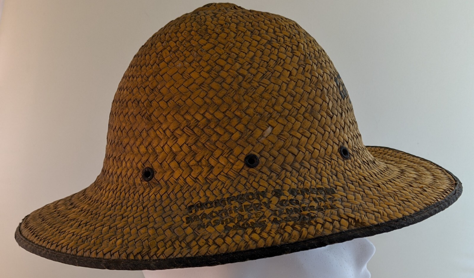 Vintage Caterpillar "Cat" Straw Hat Thompson & Green … Gem