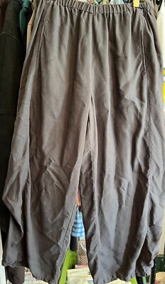Eleven Stitch Design Wide Leg Lagenlook Pants Ladies small brown