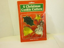 Vintage Fox Run Set Of 4 Christmas Cookie Cutters With Recipes Made In USA #T20