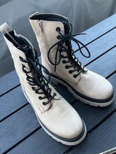 Damen Boots Gr. 40 Leder Stiefeletten Übergang basic top Zustand gelb