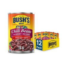 BUSH'S BEST 16 Oz Canned Spicy Dark Red Chili Beans, Source of Plant Based Prote