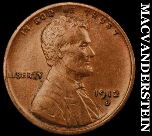 1912-D Lincoln Wheat Cent- Almost Uncirculated Semi Key No Reserve #J562