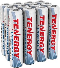 Tenergy Premium Rechargeable AAA Batteries, High 12 Count Pack of 1 