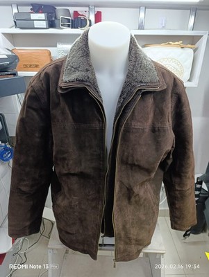 Biaggini Brown Leather Jacket Men's Size 54 AT301