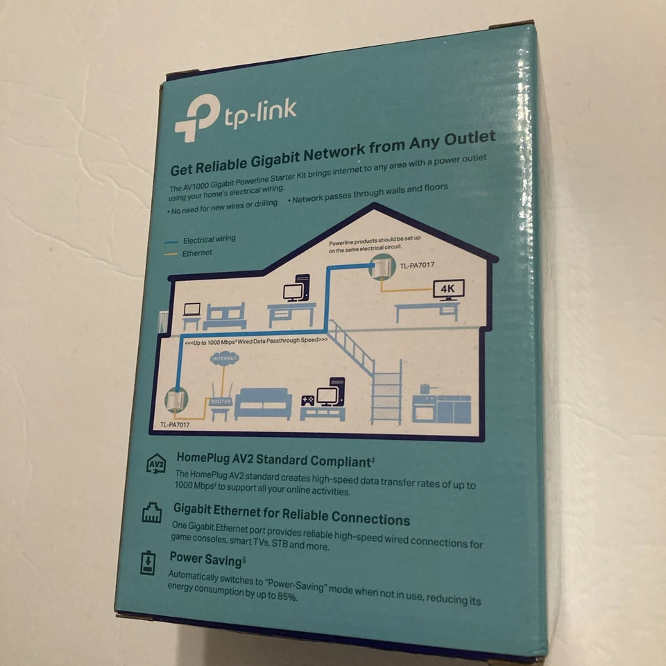 Kit adaptador Powerline tp-link Tl Pa 7017 P Av 1000 1000 Mbp - Caja abierta Foto 2 de 4