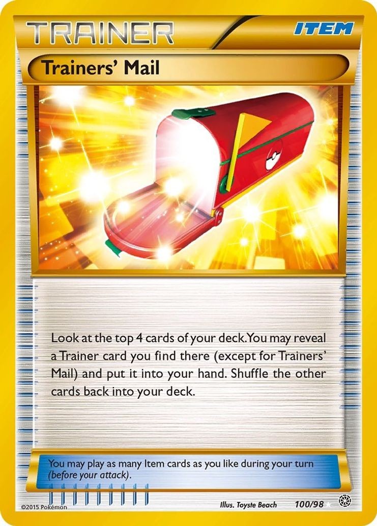 Trainers' Mail - 100/98 - Pokemon Ancient Origins XY Secret Rare Card NM