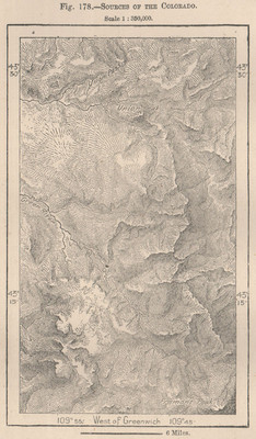 Quellen aus Colorado. Wyoming 1885 alte antike Vintage Karte Plan Chart