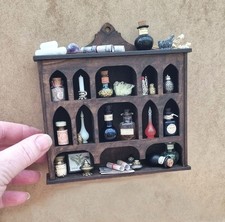 Dolls House Apothecary Wall Cabinet Kit or Made. 1:12 Scale Herbalist, Pharmacy.