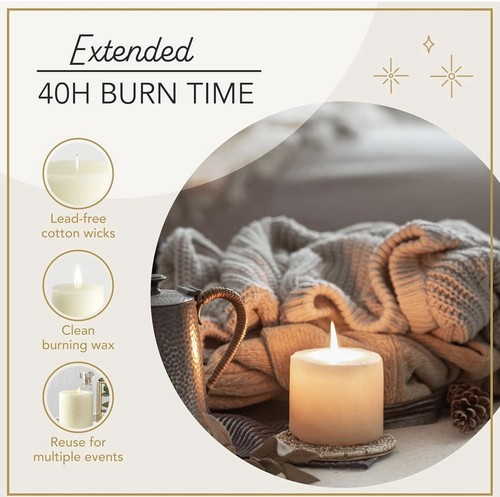 Neu im Karton Melt Candle Company Pillar 3er Pack unparfümiert Elfenbein 3" x 4" - Bild 1 von 7