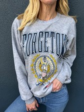 1980s VINTAGE 80s GEORGETOWN UNIVERSITY HOYAS GRAY CREWNECK SWEATSHIRT SZ M 90s