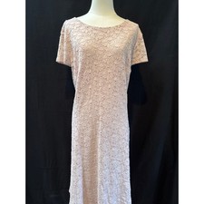 Women’s Aleani Pale Pink Floral Pattern Cap Sleeve Dress Sz 22W