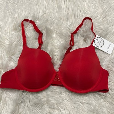 Le Mystere 38B Bra Red Second Skin Back Smoother Underwire Back Close NEW $68