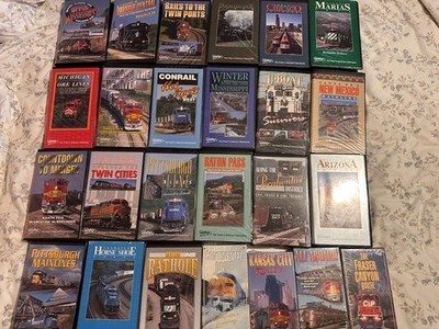 Huge lot of 25 Pentrex VHS Railroad Train tapes