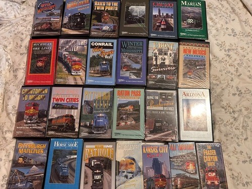 Huge lot of 25 Pentrex VHS Railroad Train tapes