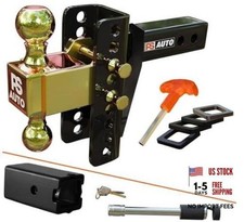 Adjustable Ball Mount Trailer Hitch 2 2-12-inch Receiver 6-inch Drop Gold
