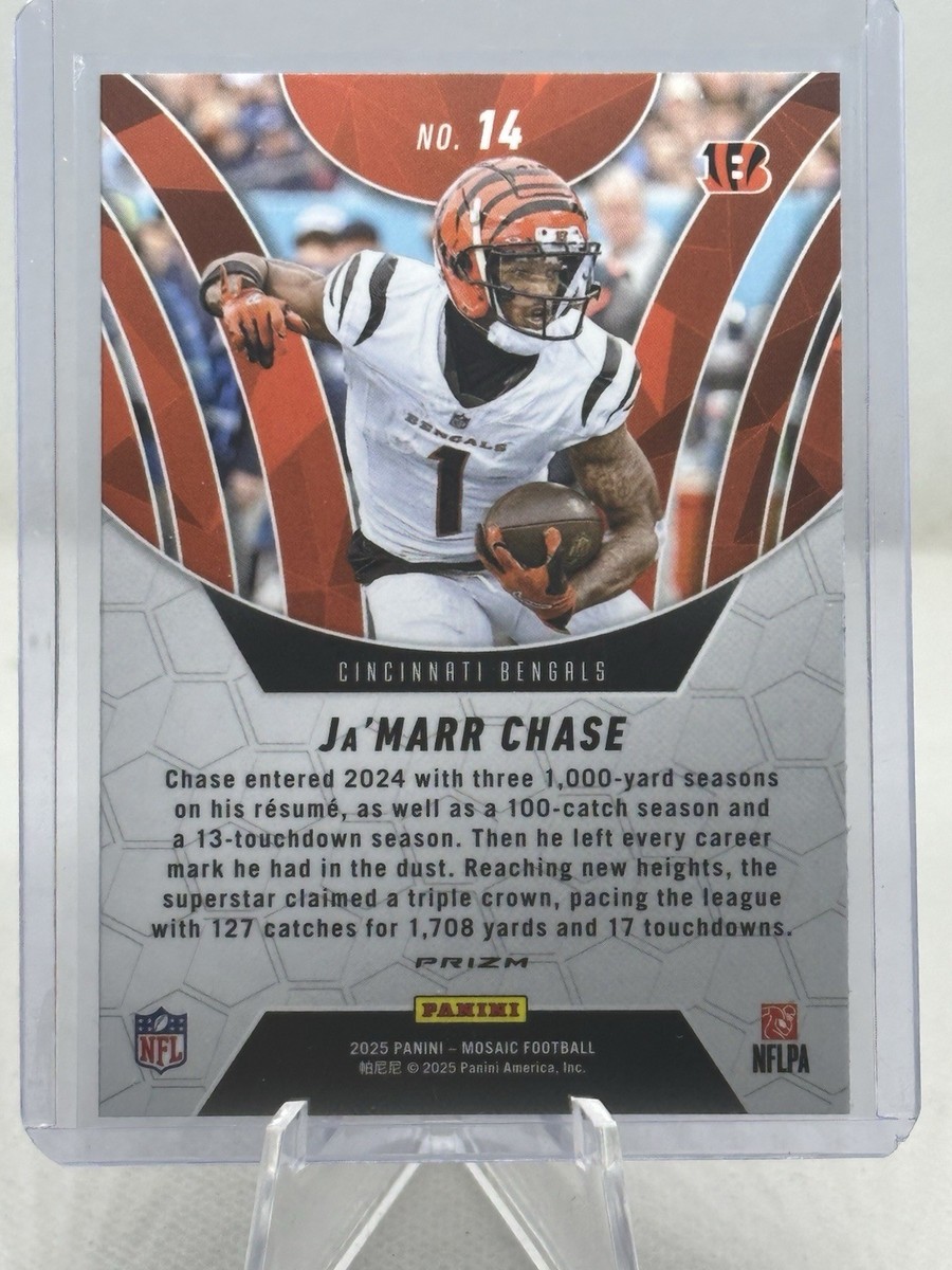 2025 Mosaic Ja'Marr Chase Elevate #14 Orange Fluorescent Prizm SP