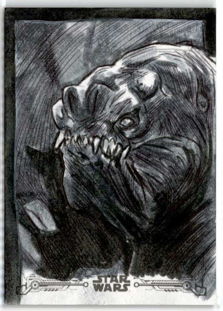 2020 TOPPS STAR WARS RETURN OF THE JEDI SKETCH CARD - RANCOR BY RYAN CROSBY 1/1