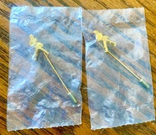 Scotch Whisky STICK Pin Badge. Johnnie Walker, Gold Lot of 2 New