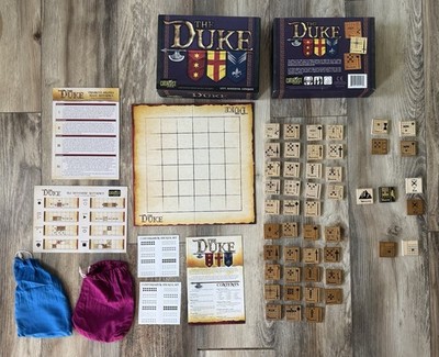 The Duke Board Game Catalyst Game Labs with UNUSED Stickers   100% COMPLETE!!