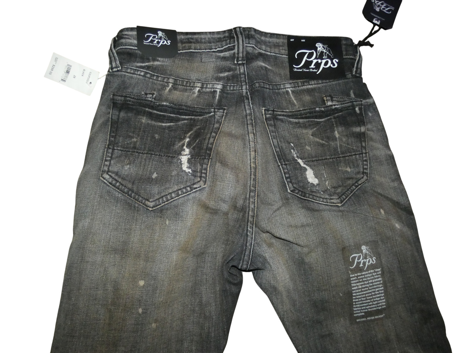 PRPS Warlock Drop Skinny Fit Mens Stretch Jeans Size 28 Black $298